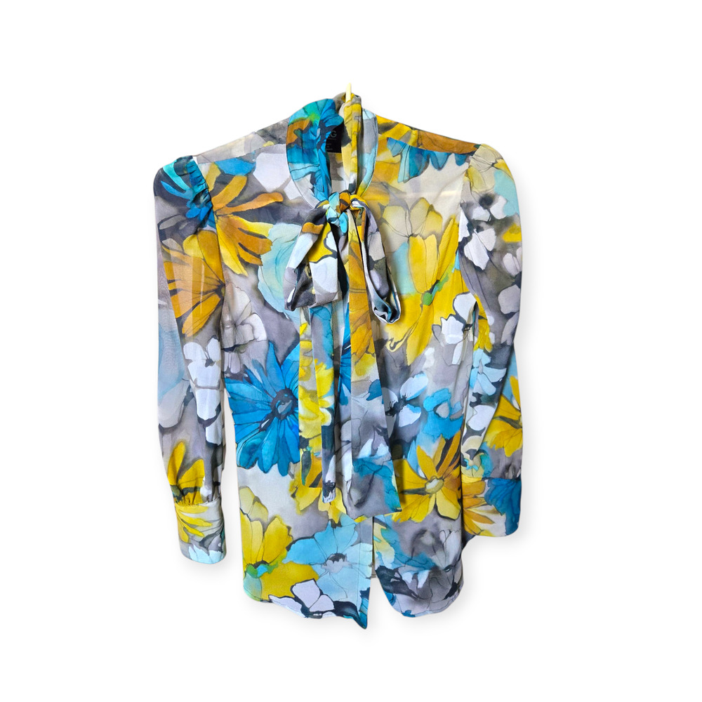 Dolce & Gabbana Vintage Deadstock Floral Printed Silk Authentic Shirt Blouse - Picture 5 of 9